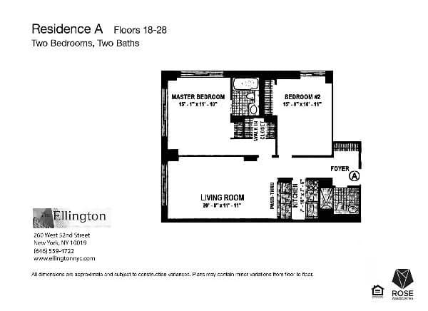 2 Bed apartment at 260 West 52nd Street, Unit 18A, Midtown West, photo 1 of 11