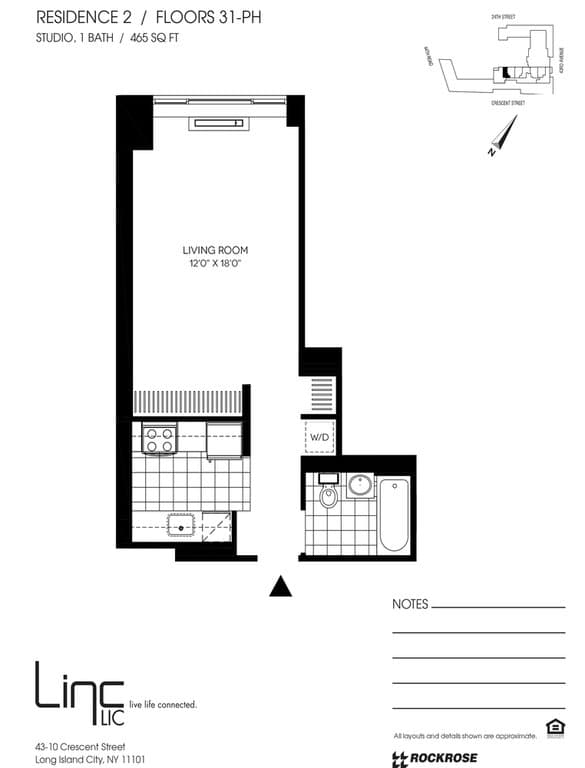 Studio apartment at 43-10 Crescent Street, Unit PH02, Long Island City, photo 1 of 1