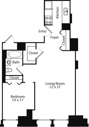 1 Bed apartment at 71 Broadway, Unit 011H, Financial District, photo 1 of 1