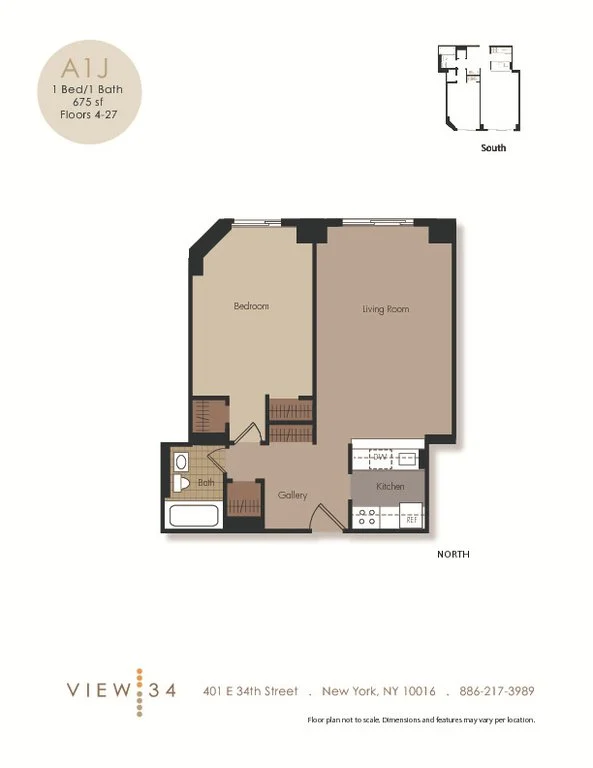1 Bed apartment at 401 East 34th Street, Unit N04F, Murray Hill, photo 1 of 3