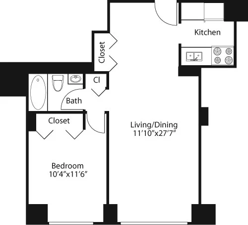 1 Bed apartment at 240 East 27th Street, Unit 24N, Kips Bay, photo 1 of 1