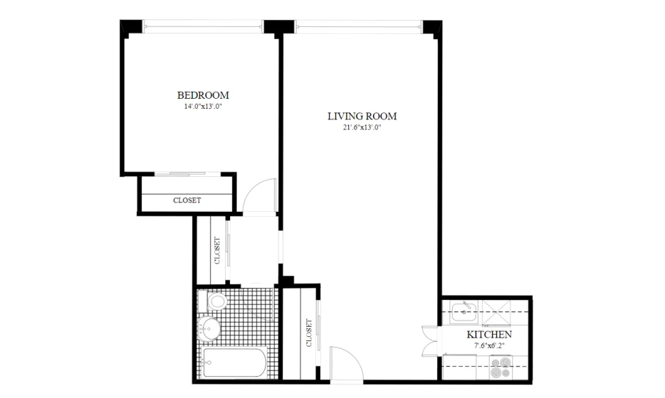 1 Bed apartment at 330 West 58th Street, Unit 14N, Hell's Kitchen, photo 1 of 1