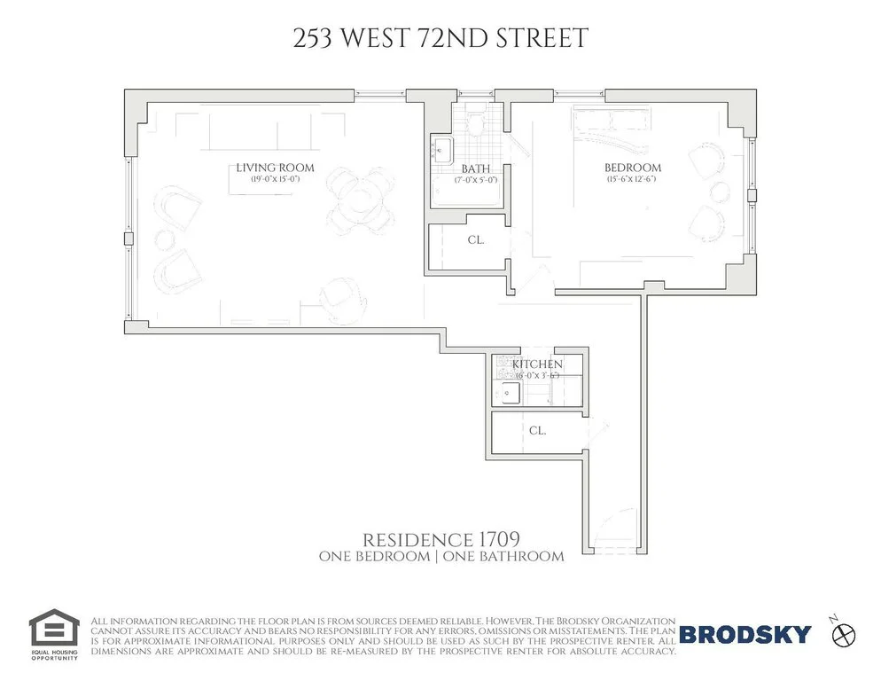 1 Bed apartment at 253 West 72nd Street, Unit 1709, Upper West Side, photo 1 of 2