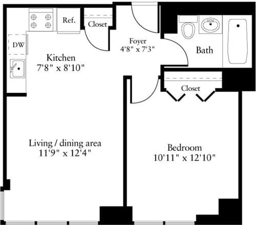 1 Bed apartment at 800 6th Avenue, Unit 28F, Chelsea, photo 1 of 17