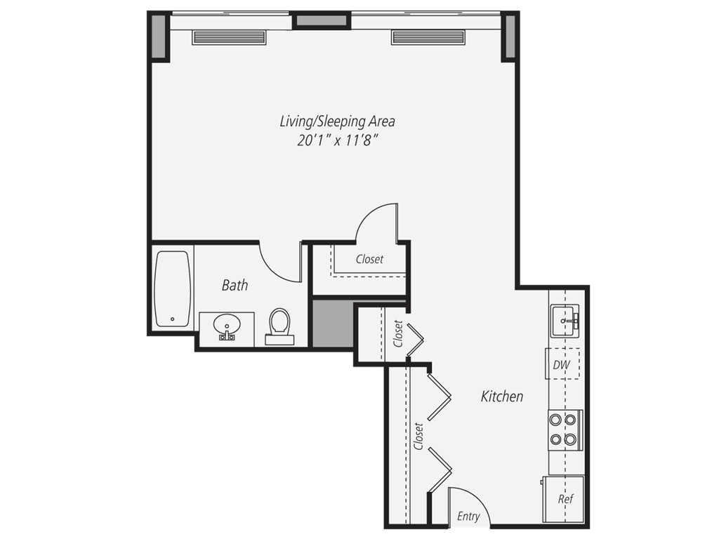 Studio apartment at 525 West 28th Street, Unit 1455, Chelsea, photo 1 of 1