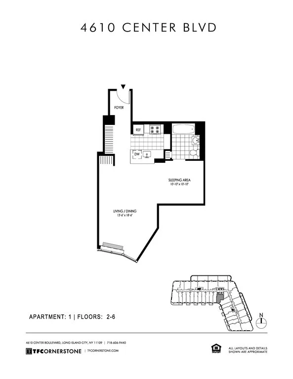 Studio apartment at 4610 Center Boulevard, Unit 501, Long Island City, photo 1 of 3