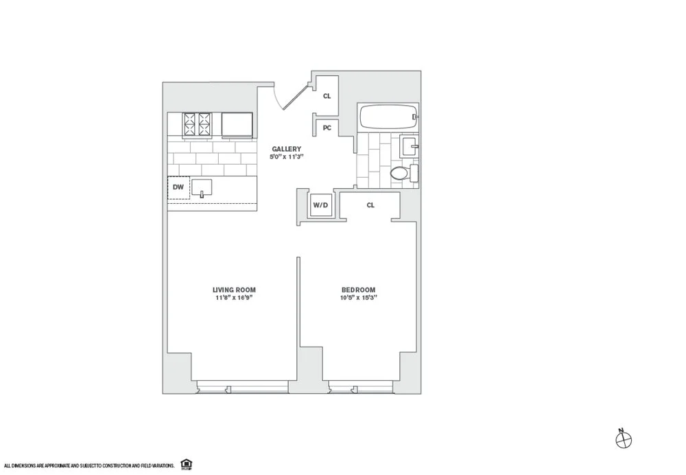 1 Bed apartment at 8 Spruce Street, Unit 35M, Financial District, photo 1 of 2