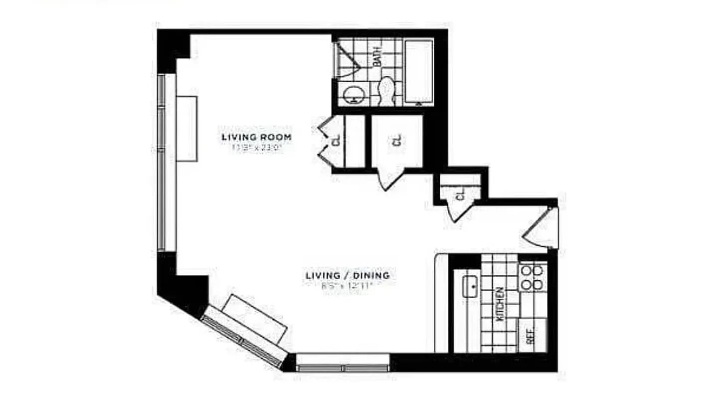 Studio apartment at 245 East 44th Street, Unit 6F, Midtown East, photo 7 of 7