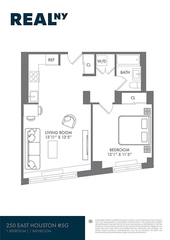 1 bed apartment at 250 East Houston Street, Unit 5G, East Village, photo 10 of 10