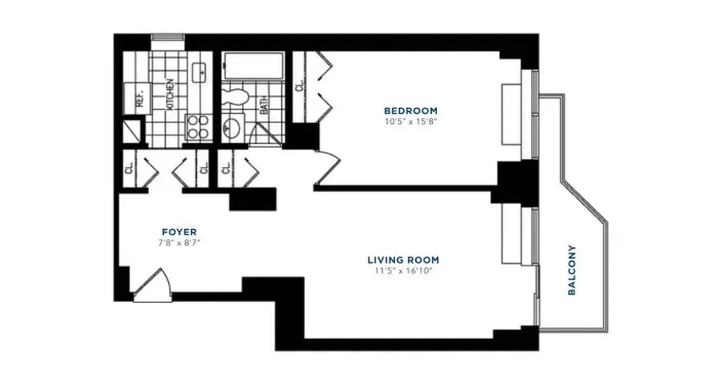 1 bed apartment at 245 East 44th Street, Unit 11B, Midtown East, photo 7 of 7