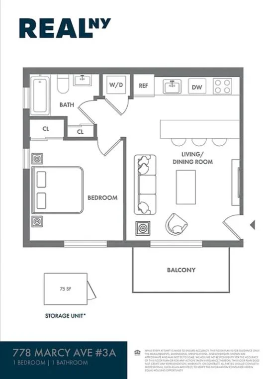 1 bed apartment at 778 Marcy Avenue, Unit A3, Bedford Stuyvesant, photo 8 of 8