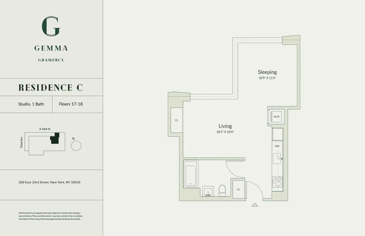 Studio apartment at 200 East 23rd Street, Unit 17C, Kips Bay, photo 7 of 7