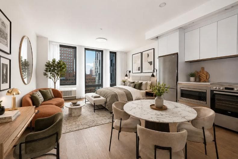 Studio apartment at 99 Fleet Place, Unit 12B, Downtown Brooklyn