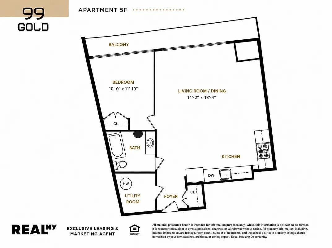 1 bed apartment at 99 Gold Street, Unit 5F, Vinegar Hill, photo 21 of 21