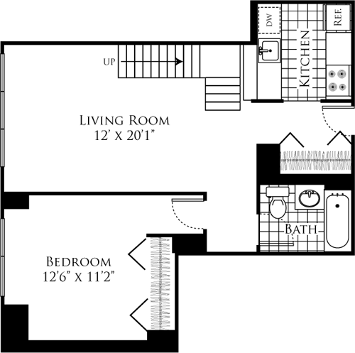 1 Bed apartment at 305 West 50th Street, Unit 26E, Hell's Kitchen, photo 1 of 1