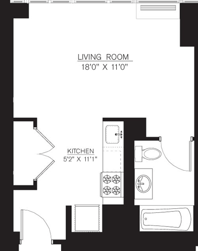 Studio apartment at 111 Lawrence Street, Unit 25E, Downtown Brooklyn, photo 1 of 1