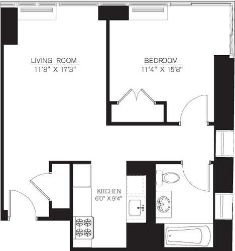 1 Bed apartment at 111 Lawrence Street, Unit 26F, Downtown Brooklyn, photo 1 of 1