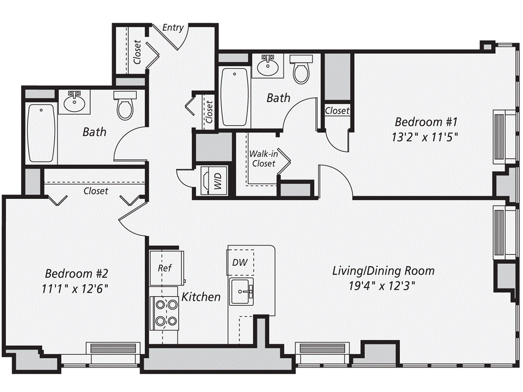 2 Bed apartment at 343 Gold Street, Unit 1017, Fort Greene, photo 1 of 1