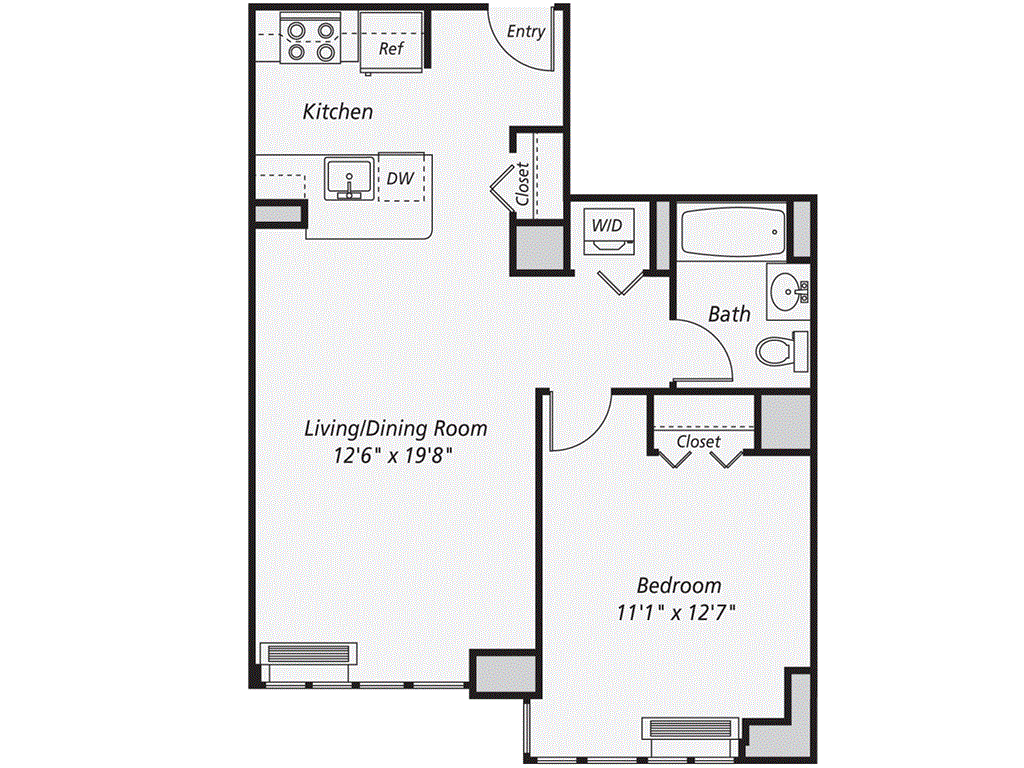 1 Bed apartment at 343 Gold Street, Unit 3603, Fort Greene, photo 1 of 1
