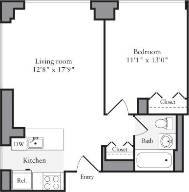 1 Bed apartment at 180 Montague Street, Unit 17B, Brooklyn Heights, photo 1 of 1