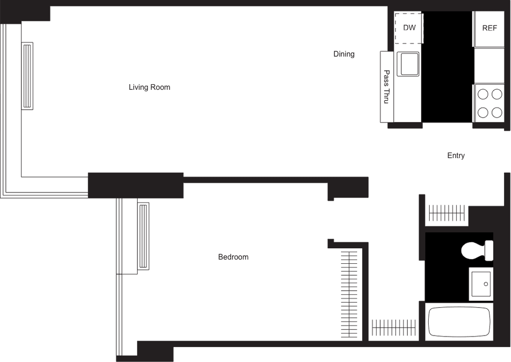 1 Bed apartment at 1 Union Sq S, Unit 15H, Union Square, photo 1 of 1