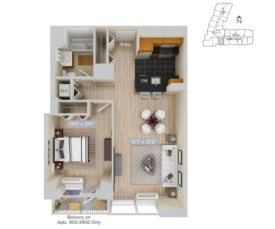 1 Bed apartment at 4-75 48th Avenue, Unit 001-1108, Long Island City, photo 1 of 1