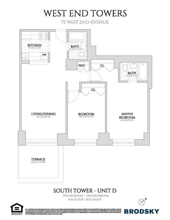 2 Bed apartment at 55-75 West End Avenue, Unit S16D, Upper West Side, photo 1 of 1