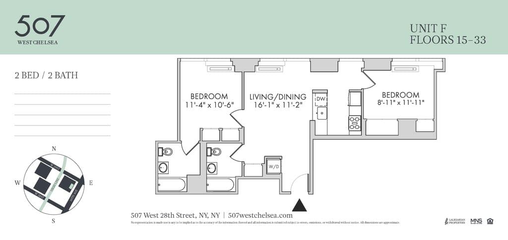 2 Bed apartment at 507 West 28th Street, Unit 31F, Chelsea, photo 1 of 1