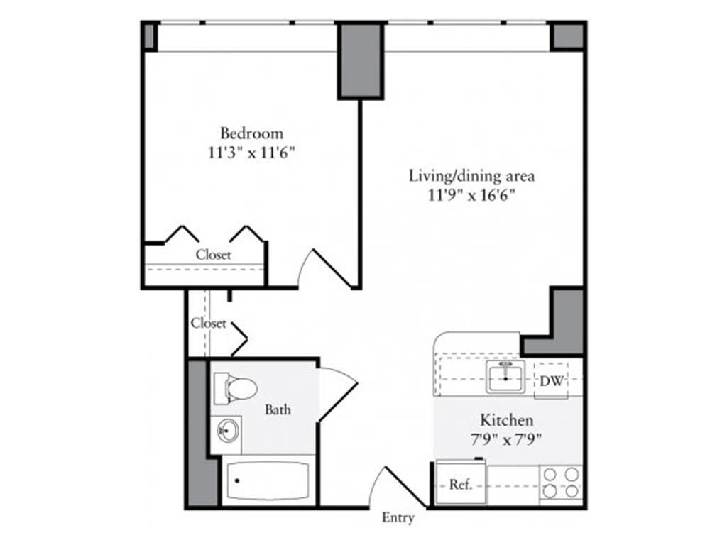 1 Bed apartment at 510-515 West 52nd Street, Unit 001-023E, Hell's Kitchen, photo 1 of 1