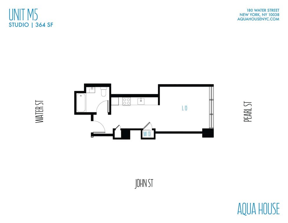 Studio apartment at 180 Water Street, Unit M5, Financial District, photo 1 of 1