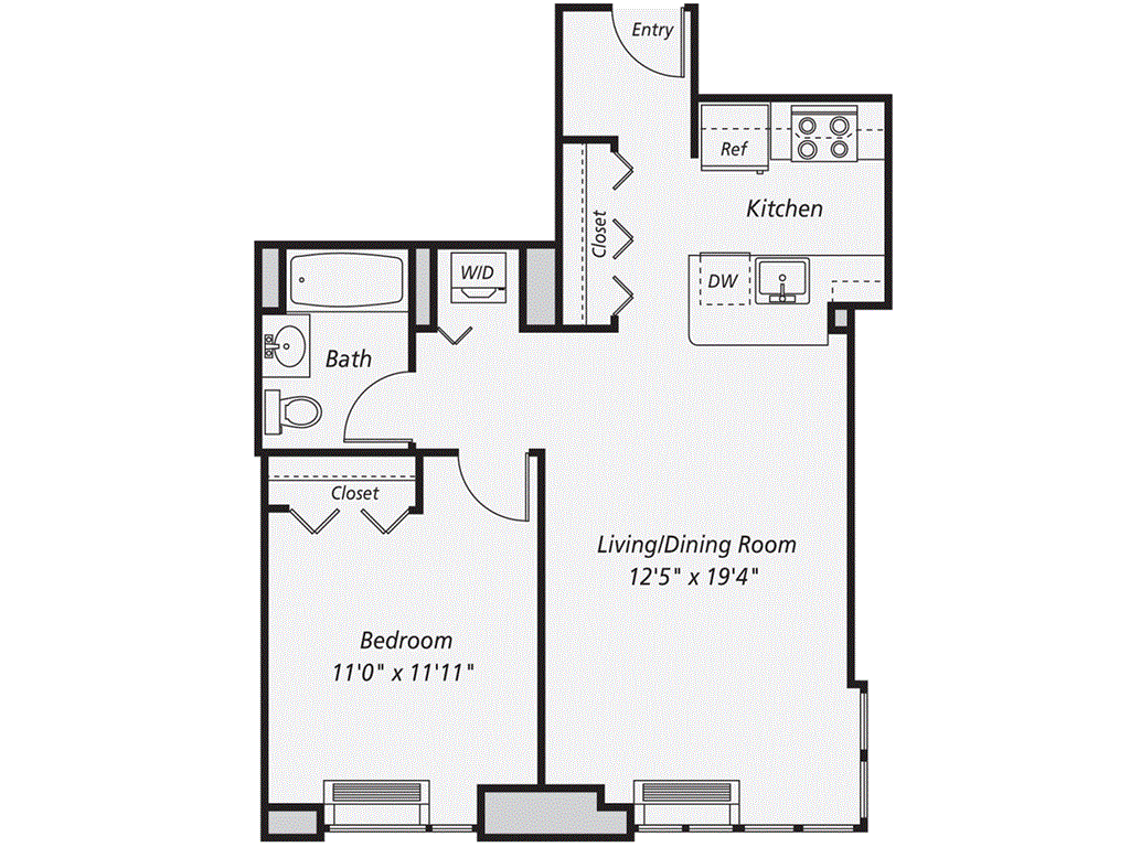 1 Bed apartment at 343 Gold Street, Unit 1018, Fort Greene, photo 1 of 1