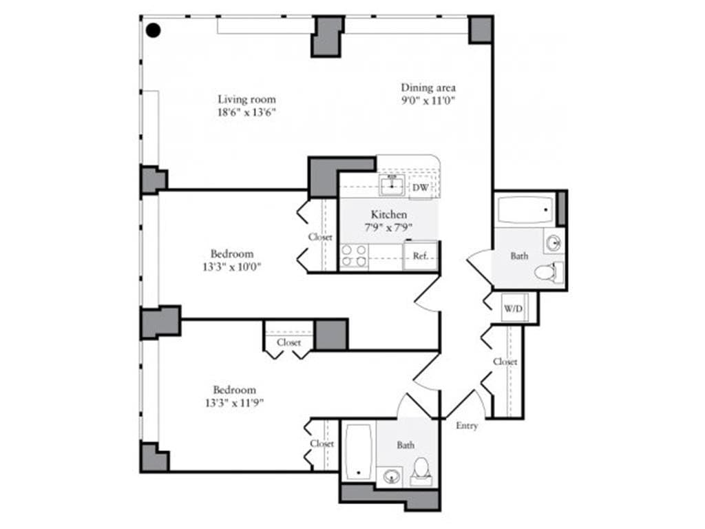 2 Bed apartment at 510-515 West 52nd Street, Unit 001-014G, Hell's Kitchen, photo 1 of 1