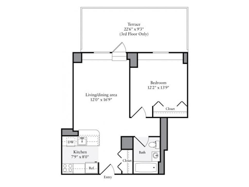 1 Bed apartment at 510-515 West 52nd Street, Unit 001-017C, Hell's Kitchen, photo 1 of 1