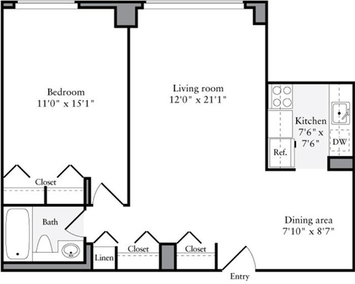 1 Bed apartment at 750 Columbus Avenue, Unit 07A, Upper West Side, photo 1 of 1