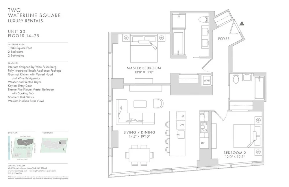 2 Bed apartment at 400 West 61st Street, Unit 2333, Upper West Side, photo 1 of 1