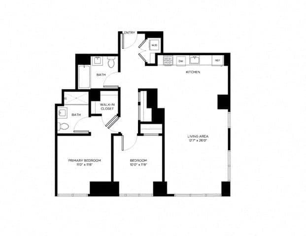 2 Bed apartment at 2385 Third Avenue, Unit A-2320, Mott Haven, photo 1 of 1