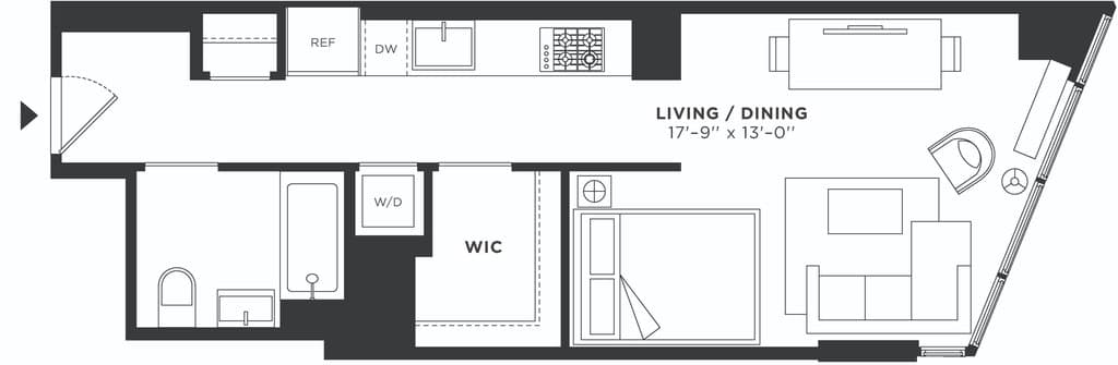 Studio apartment at 21 India Street, Unit T.2707, Greenpoint, photo 1 of 1