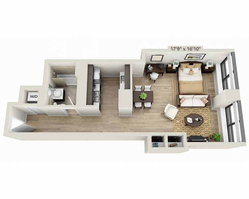 Studio apartment at 95 Wall Street, Unit 1209, Financial District, photo 1 of 2