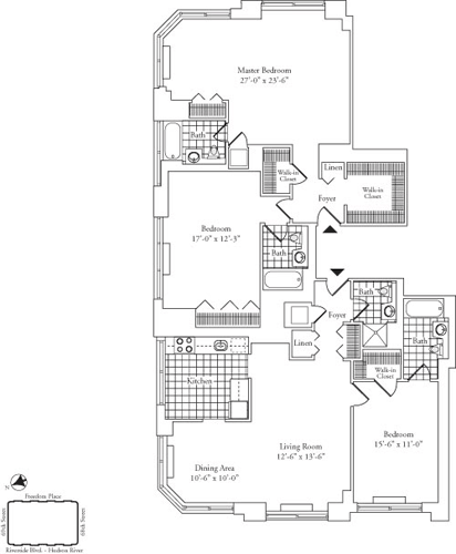 1 Bed apartment at 180 Riverside Boulevard, Unit 27A, Upper West Side, photo 1 of 1