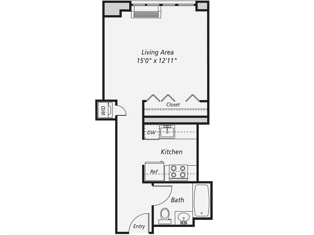 Studio apartment at 343 Gold Street, Unit 911, Fort Greene, photo 1 of 1