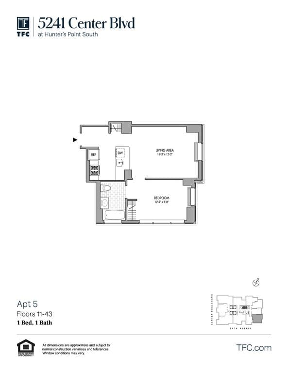 1 Bed apartment at 5241 Center BOULEVARD, Unit 3505, Long Island City, photo 1 of 1
