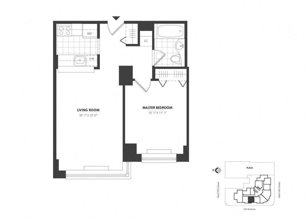 1 Bed apartment at 776 6th Avenue, Unit 24J, Chelsea, photo 1 of 1