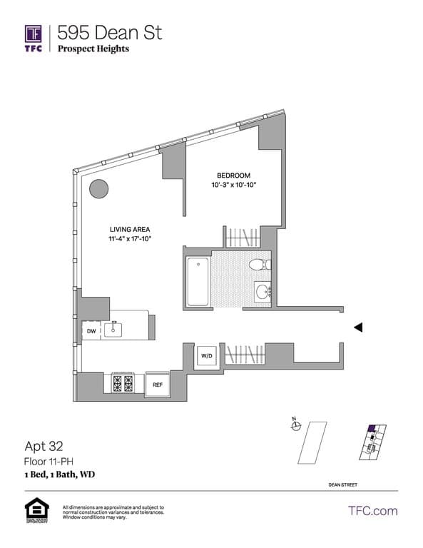 1 Bed apartment at 595 Dean Street, Unit 2232, Prospect Heights, photo 1 of 1