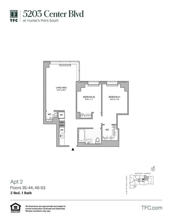 2 Bed apartment at 5203 Center Boulevard, Unit 5302, Long Island City, photo 1 of 1