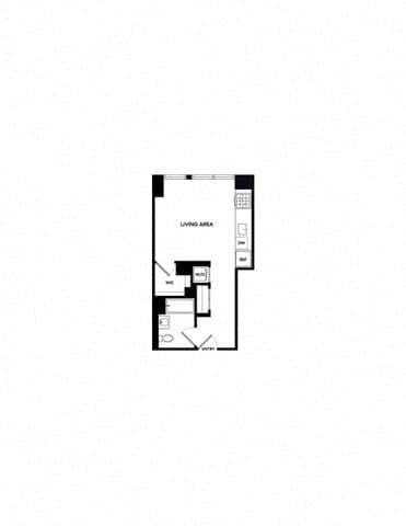 Studio apartment at 1 Bell Slip, Unit 0-16H, Greenpoint, photo 1 of 1