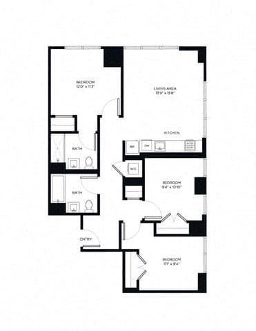 3 Bed apartment at 2385 Third Avenue, Unit B-0811, Mott Haven, photo 1 of 1