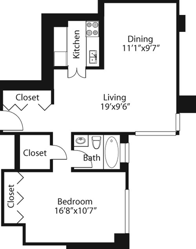 1 Bed apartment at 240 East 27th Street, Unit 19A, Kips Bay, photo 1 of 1