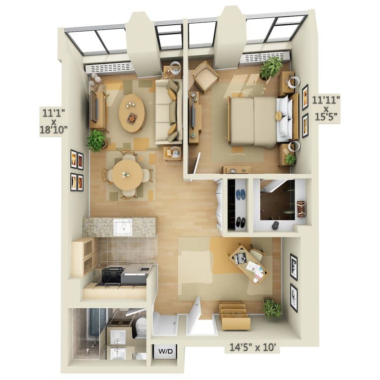 1 Bed apartment at 10 Hanover Square, Unit 17E, Financial District, photo 1 of 3