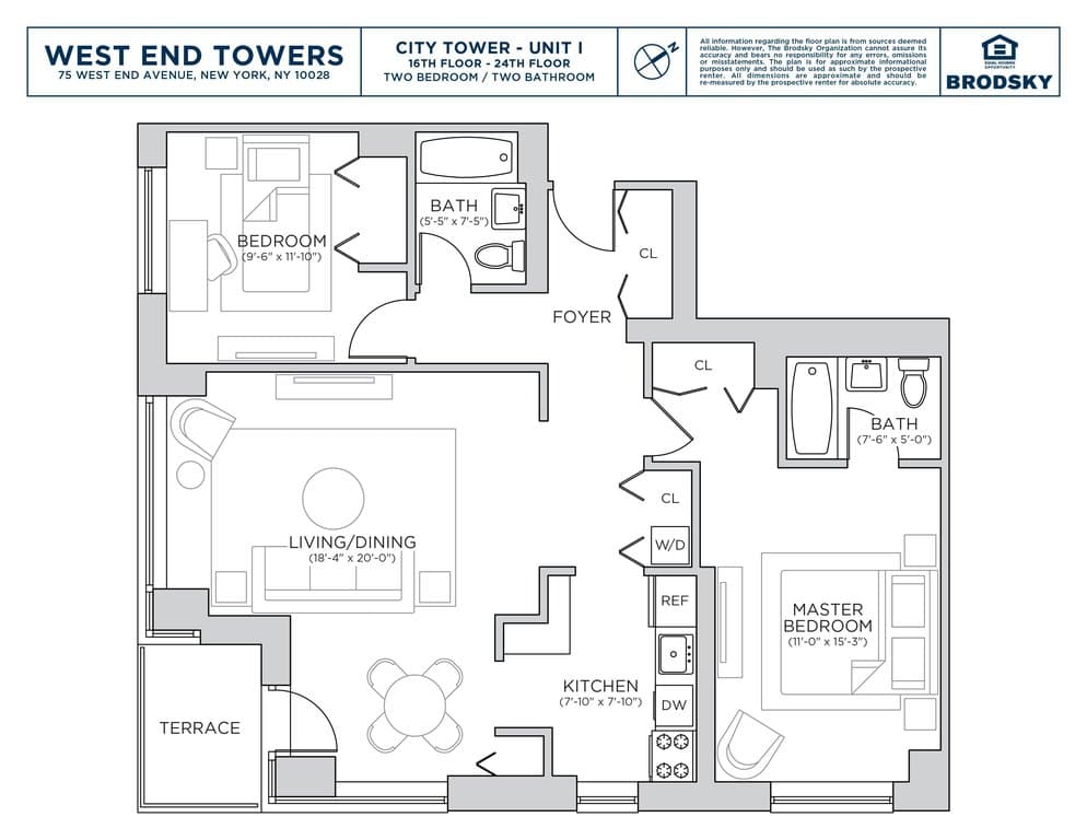 2 Bed apartment at 55-75 West End Avenue, Unit C20I, Upper West Side, photo 1 of 2