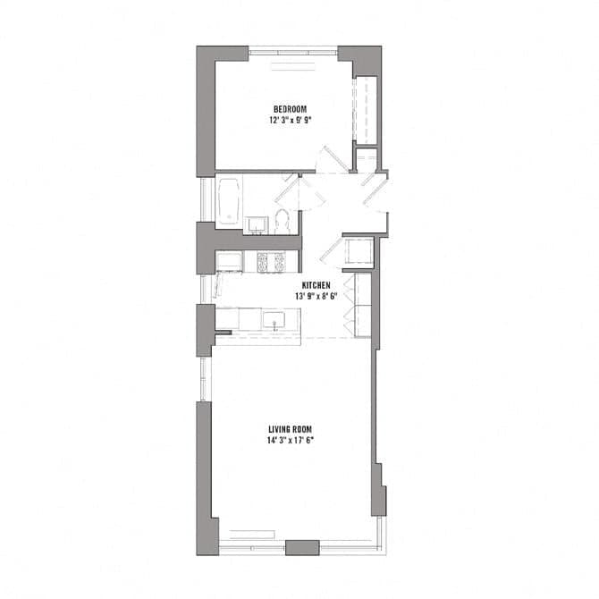 1 Bed apartment at 15 Cliff Street, Unit 6C, Financial District, photo 1 of 1